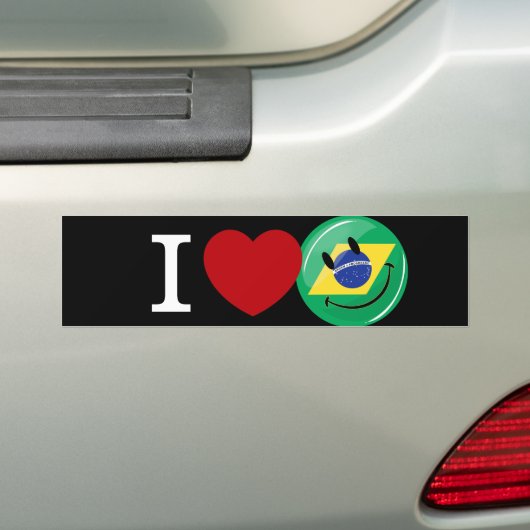 Liefde uit Brazilië: glimlachend gezicht Bumpersticker (Op auto)
