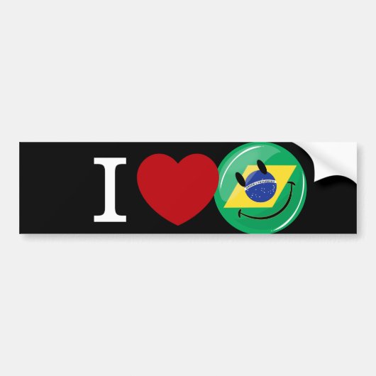 Liefde uit Brazilië: glimlachend gezicht Bumpersticker (Voorkant)