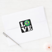 Liefde uit Brazilië: glimlachend gezicht Vierkante Sticker (Envelop)