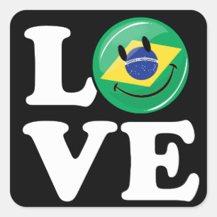 Liefde uit Brazilië: glimlachend gezicht Vierkante Sticker