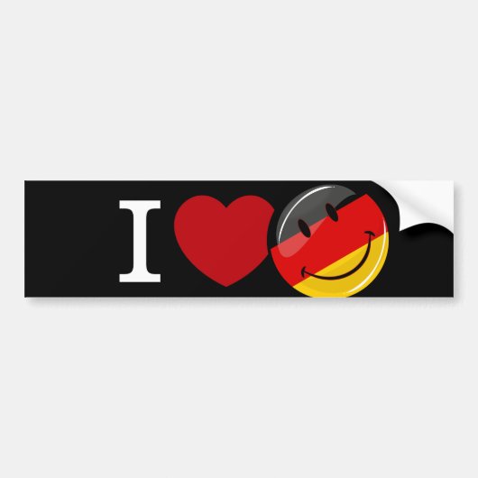 Liefde uit Duitsland glimlachende vlag Bumpersticker (Voorkant)