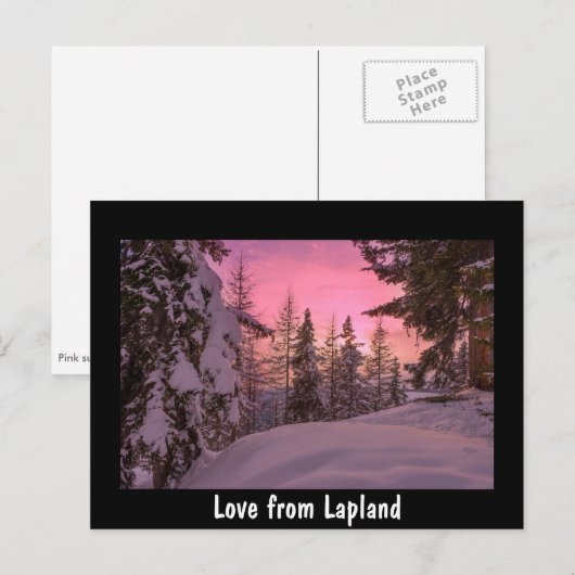 Liefde uit Lapland sunset briefkaart (Voorkant / Achterkant)