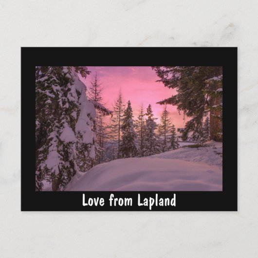 Liefde uit Lapland sunset briefkaart (Voorkant)