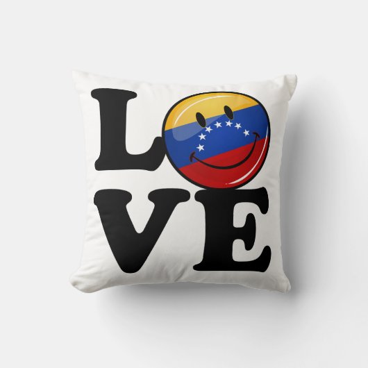 Liefde uit Venezuela glimlachende vlag Kussen (Voorkant)