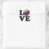 Liefde uit Venezuela Glimlachende vlag Vierkante Sticker (Tas)