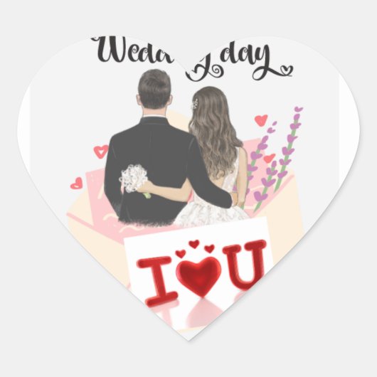 "Liefde uitnodiging. Hart Sticker (Voorkant)