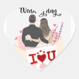 "Liefde uitnodiging. Hart Sticker