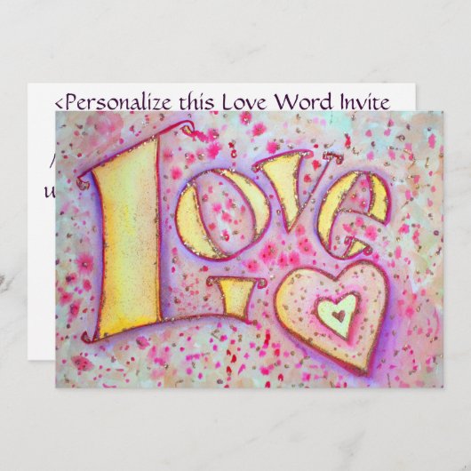 Liefde uitnodigingen, uitnodigingen of aankondigin (Voorkant / Achterkant)