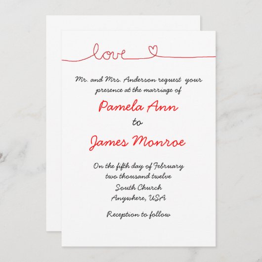 Liefde uitvindingen kaart (Voorkant / Achterkant)