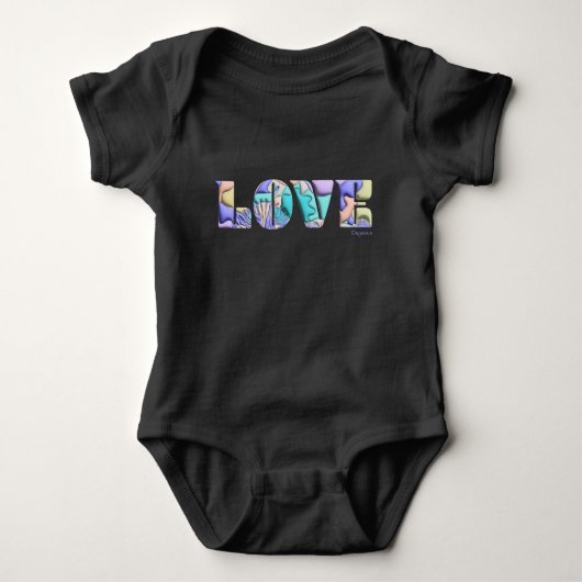 LIEFDE Unieke 3D Modern Graphic, Cool Black Romper (Voorkant)