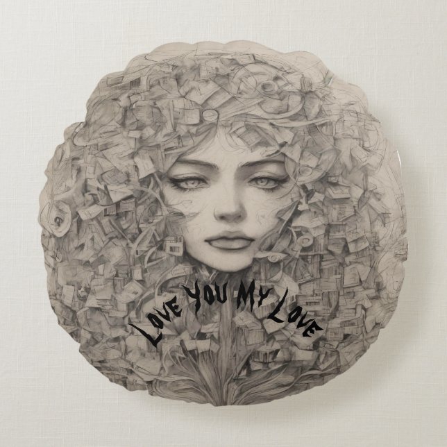 Liefde Unieke Luxe Wonen Ronde Kussens (Voorkant)