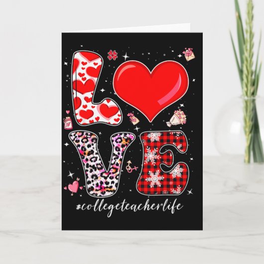 Liefde Universiteit Docent Valentijnsdag Luipaard Kaart (Voorkant)
