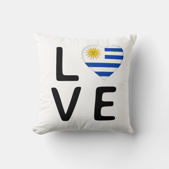 Liefde - Uruguay vlag Kussen (Voorkant)