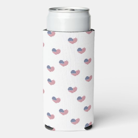 Liefde usa patroon wit seltzer blikjeskoeler (Seltzer Achterkant)