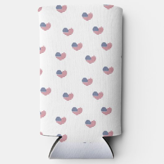 Liefde usa patroon wit seltzer blikjeskoeler (Voorkant)