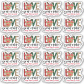Liefde uw bestelling magnetisch delen kerstmis met sticker (Voorkant)