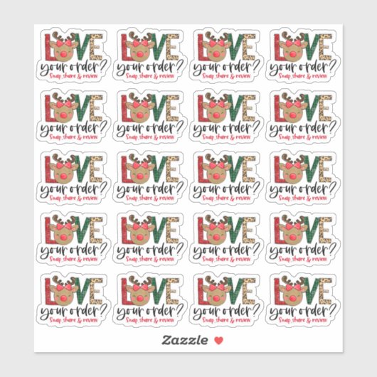 Liefde uw bestelling magnetisch delen kerstmis met sticker (Vel)
