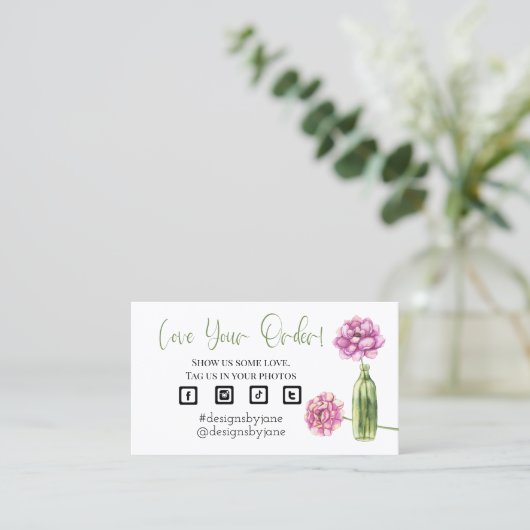 Liefde uw bestelling voor kleine bedrijven Kaart i Visitekaartje (Staand voorkant)