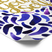 Liefde uw eigen Motivatie Citaat Blauw & Glitter Poster (Hoek)