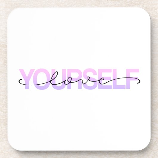 Liefde uw eigen Valentijn kalligrafie | ONDERZETTE Bier Onderzetter (Voorkant)