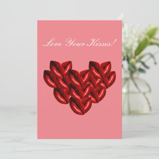 Liefde uw Kisses Valentijnsdag Kaart (Staand voorkant)