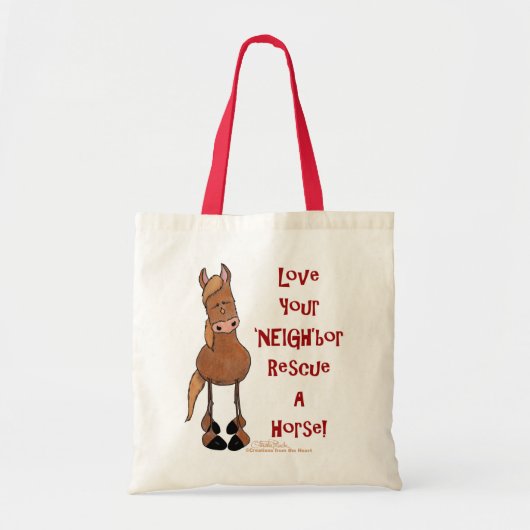 Liefde uw NEIGHbor-paardenredding Tote Bag (Voorkant)