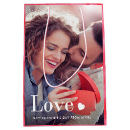 Liefde | Uw persoonlijke foto en een hart Medium Cadeauzakje