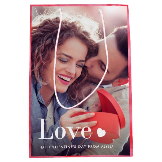 Liefde | Uw persoonlijke foto en een hart Medium Cadeauzakje (Voorkant)
