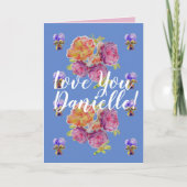 Liefde uw vrouw noemt roze rozen Waterverf Kaart (Voorkant)