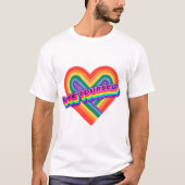 Liefde uzelf Rainbow Heart Typografie T-Shirt (Voorkant)