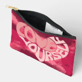 Liefde uzelf tweetone roze hartwoord etui (Open)