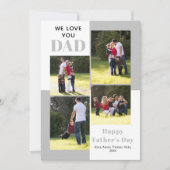 Liefde Vader vier foto's grijze Vaderdag kaart (Voorkant)