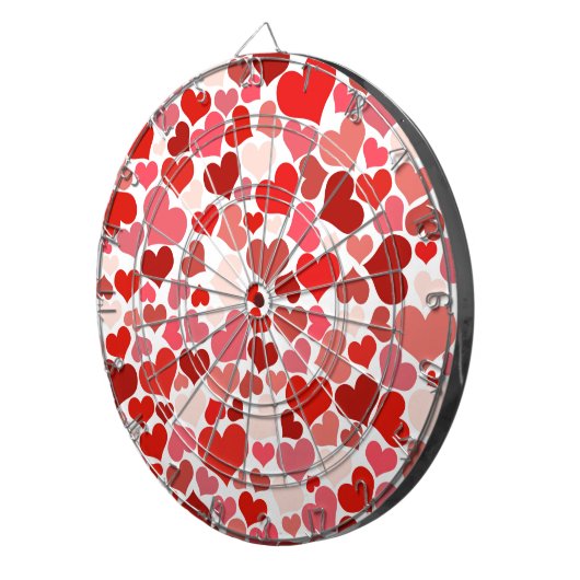 Liefde, Valentijn, dag, hart, vrouwen, roze, Roos Dartbord (Voorkant Rechts)