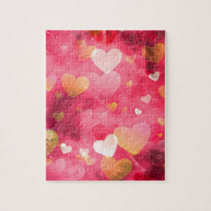Liefde, Valentijn, dag, hart, vrouwen, roze, Roos Legpuzzel