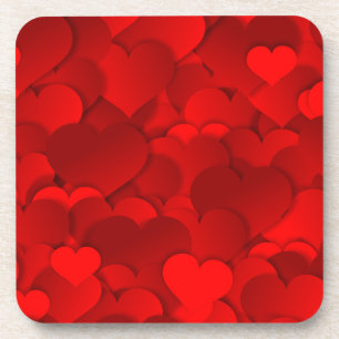 Liefde, Valentijn, dag, hart, vrouwen, roze, Roos Onderzetter