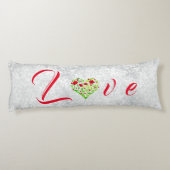 Liefde Valentijn Floral Heart Lichaamskussen (Achterkant)