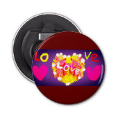Liefde Valentijn hart Mok Magnet Button Flesopener (Voorkant)