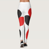 Liefde valentijn Paar Rood Zwart Bloemen Nieuw Sim Leggings (Achterkant)