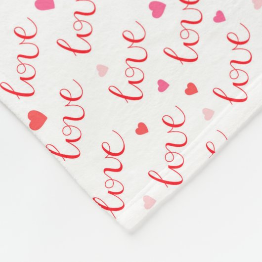 Liefde Valentijn Roze Rode Harten Fleece Deken (Hoek)