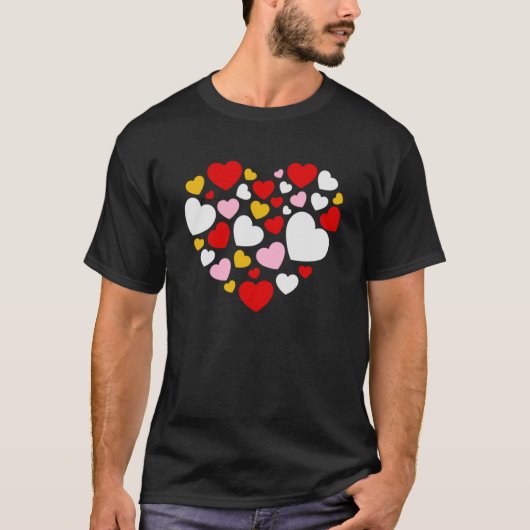 Liefde Valentijn s dag paar Relatie in hart T-shirt (Voorkant)