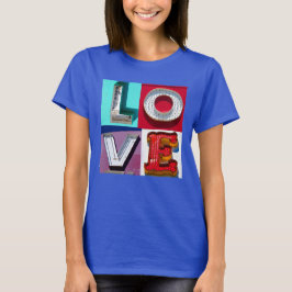 Liefde Valentijnen Dag in  Metal Sign Letters T-shirt
