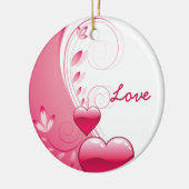 Liefde Valentijn's Day harten wervelt aangepaste o Keramisch Ornament (Links)