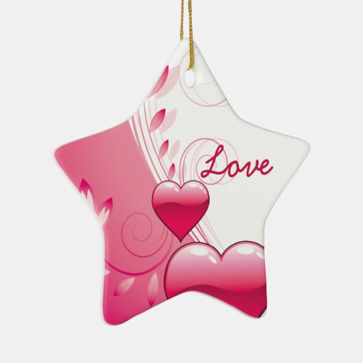 Liefde Valentijn's Day harten wervelt aangepaste o Keramisch Ornament (Rechts)