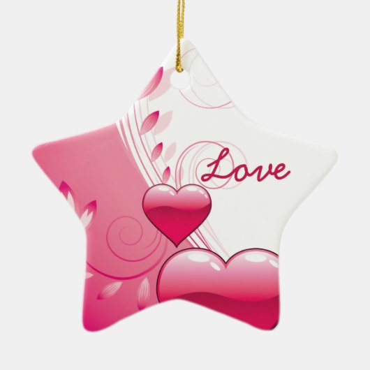 Liefde Valentijn's Day harten wervelt aangepaste o Keramisch Ornament (Voorkant)