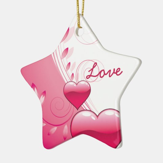 Liefde Valentijn's Day harten wervelt aangepaste o Keramisch Ornament (Links)