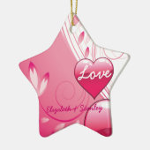 Liefde Valentijn's Day harten wervelt aangepaste o Keramisch Ornament (Links)