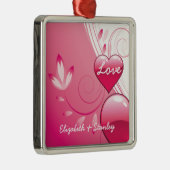 Liefde Valentijn's Day harten wervelt aangepaste o Metalen Ornament (Rechts)