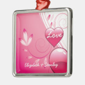Liefde Valentijn's Day harten wervelt aangepaste o Metalen Ornament (Links)