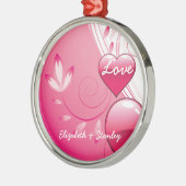 Liefde Valentijn's Day harten wervelt aangepaste o Metalen Ornament (Links)