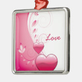 Liefde Valentijn's Day harten wervelt aangepaste o Metalen Ornament (Links)